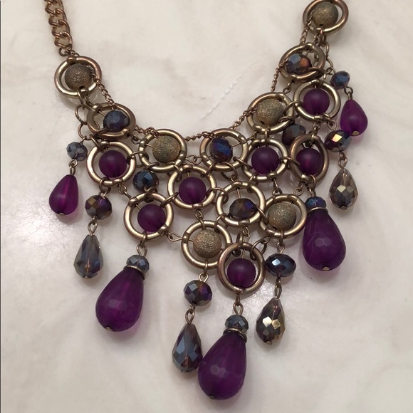 🌈🌺3/$20Pretty Purple and gold shaded necklace - Picture 2 of 6
